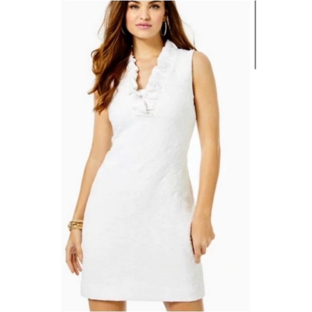 Lilly Pulitzer Tisbury Mini Ruffle Neck Shift Dress